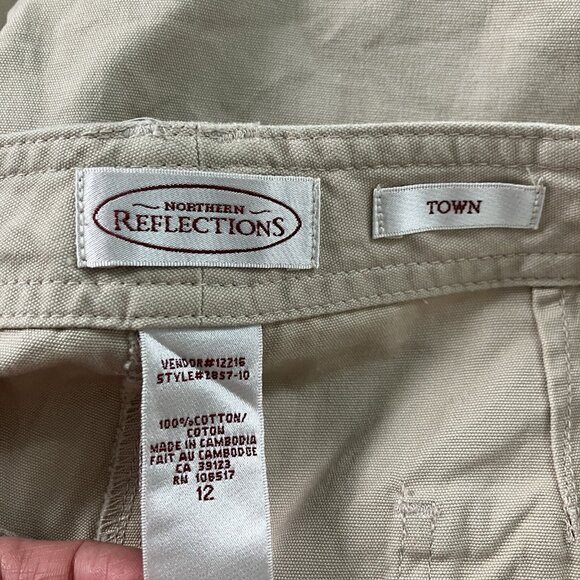 Y2K Northern Reflections Town Shorts Womens 12 Cargo Khaki Outdoor Gorpcore - Picture 6 of 8